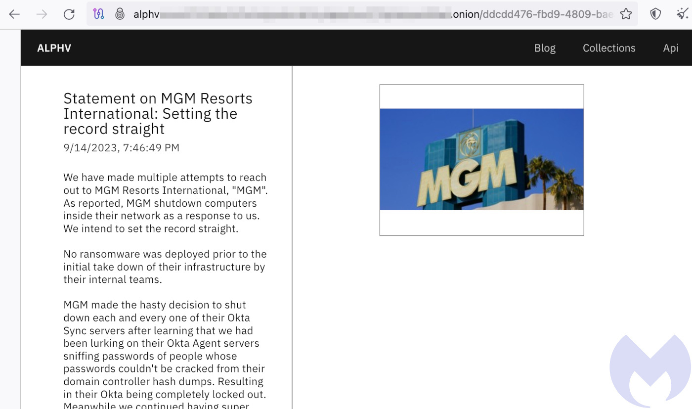 MGM Resorts statement
