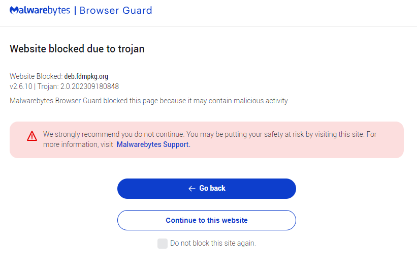 Browser Guard blocks fdmpkg.org
