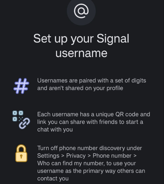 Signal is testing usernames so you don’t have to share your phone number