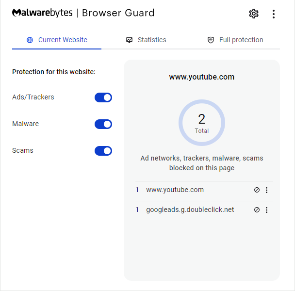 Browser Guard blocking on www.YouTube.com