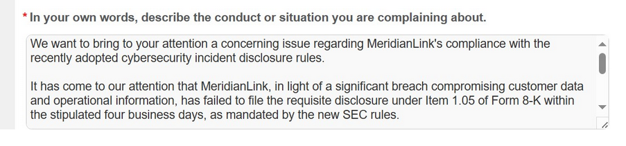 captura de pantalla del formulario SEC