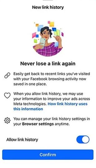 Link History prompt