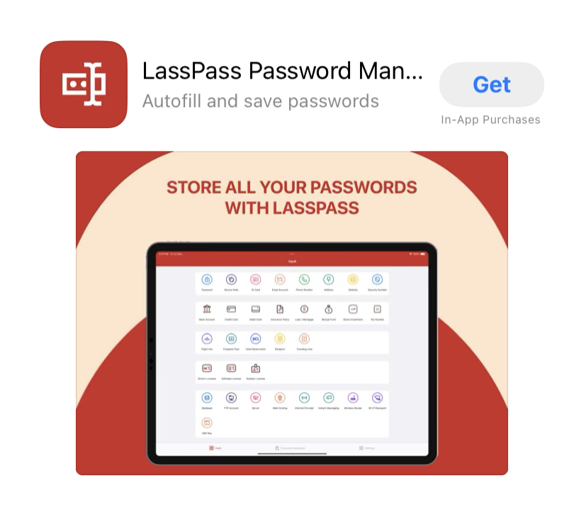 LassPass is available in the App Store