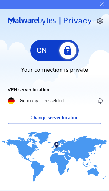 VPN set to Düsseldorf in Germany