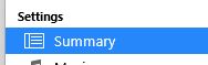 Summary menu item in iTunes settings