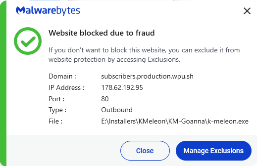 Malwarebytes blocks subscribers.production.wpu.sh