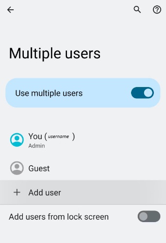 Multiple users screen Android