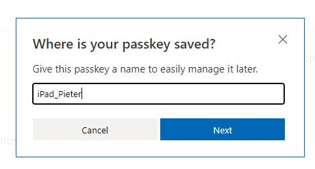 Where is you passkey saved? Give this passkey a name to easily manage it later.