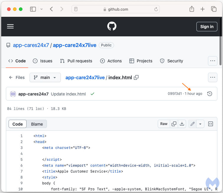 Scammers advertise fake AppleCare+ service via GitHub repos | Malwarebytes
