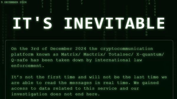 Matrix encrypted messaging service seized