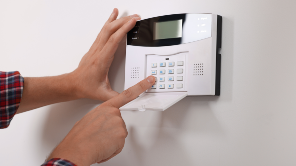 entering pin code for an alarm system