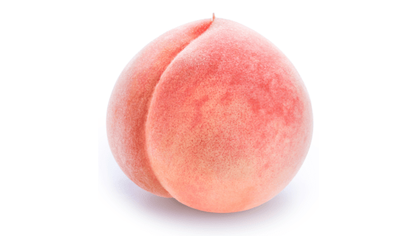 Peach on isolated white background
