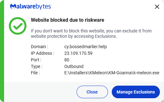 Malwarebytes blocks cy.bossedmarlier.help