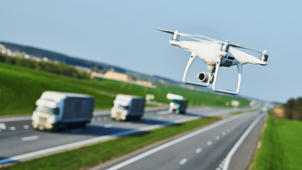 drone over highway