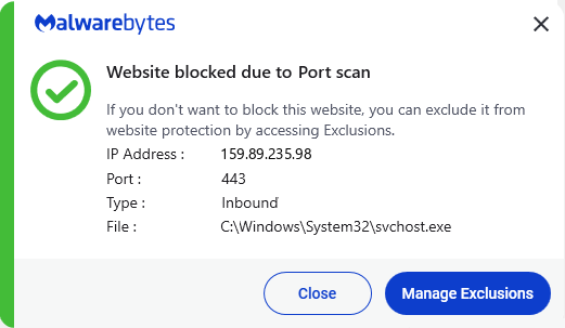 Malwarebytes blocks 159.89.235.98