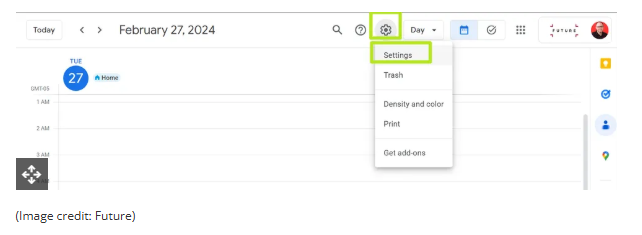 Gmail calendar settings