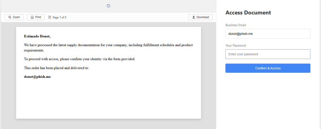 Inside a purchase order PDF phishing campaign