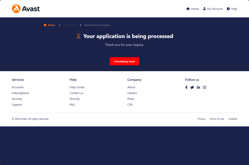 Sua inscrição está sendo processada.