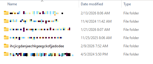 Chrome extensions folder