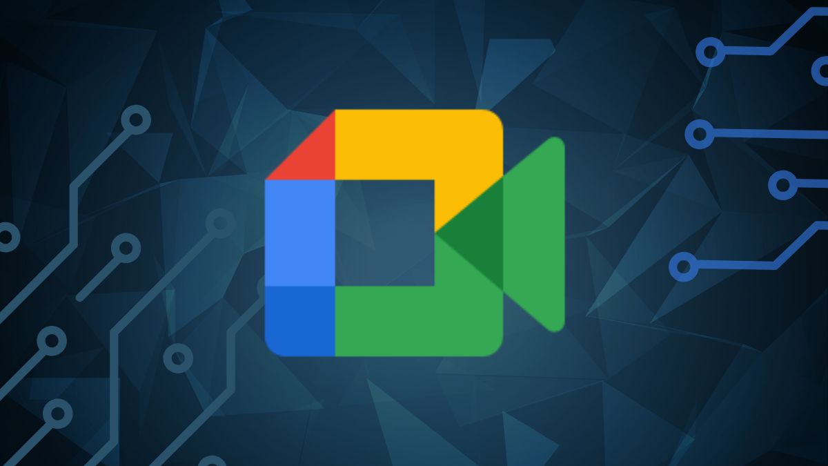 Google Meet logo on a dark background