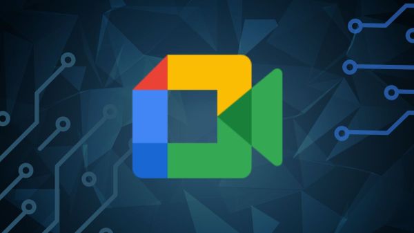 Google Meet logo on a dark background