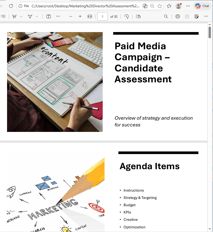 The PDF opened during the infection chain.