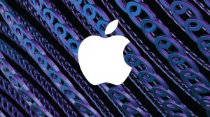 Apple logo on a chain background