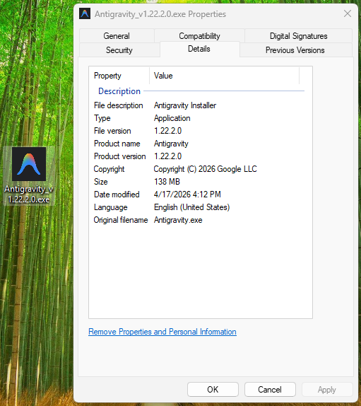 The trojanized Antigravity installer Setup Wizard (2)