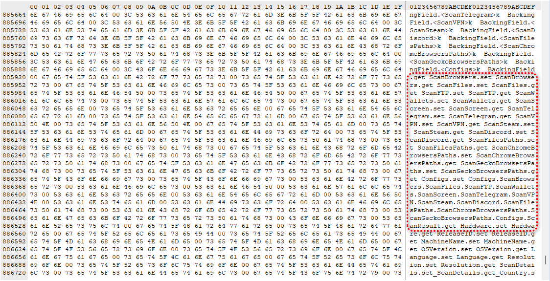 .NET stealer assembly function names