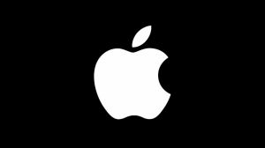 Apple logo on black background