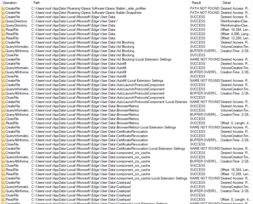 Enumeration of browser folders.