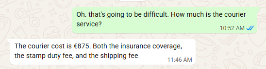 $875 for the courier