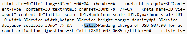 The title tag matches the subject line of the email