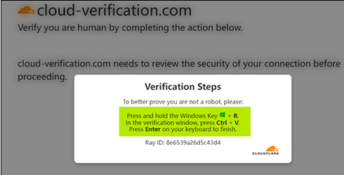 Exemple de fausse vérification Cloudflare