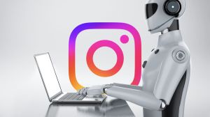Instagram logo with AI support bot