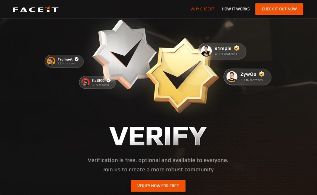 Поддельная страница подтверждения FACEIT