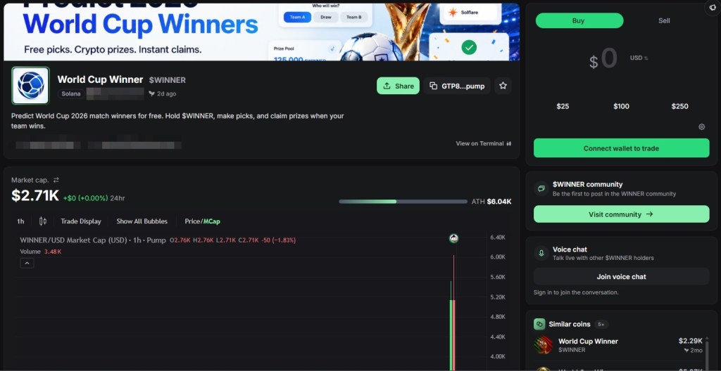 A copycat token on Pump.fun
