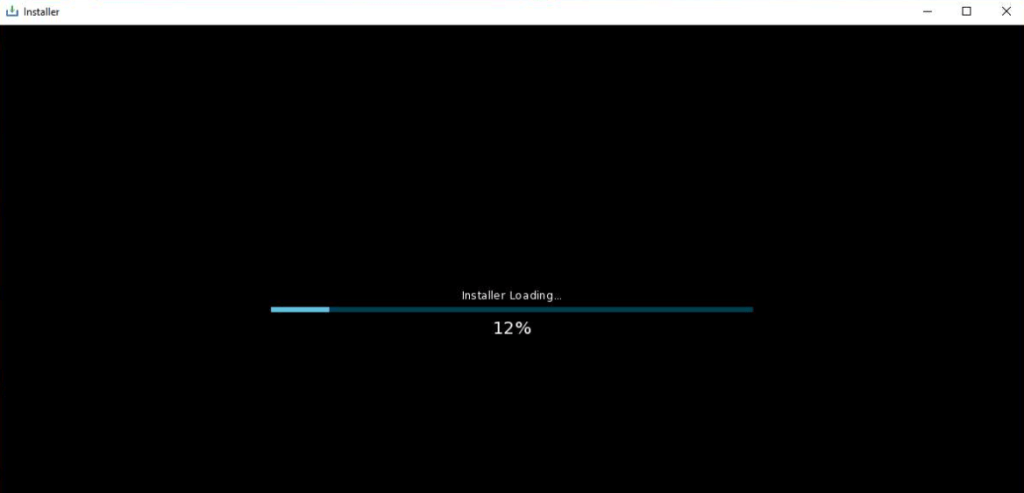 The installation screen
