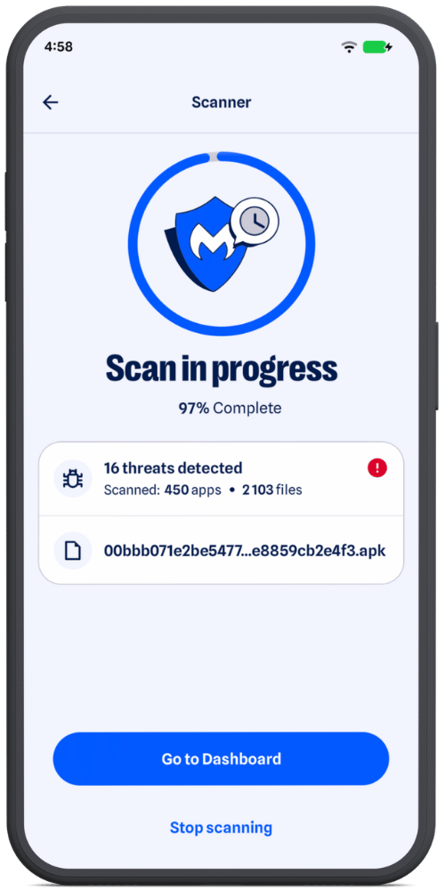 Malwarebytes Android: Wykryte zagrożenia