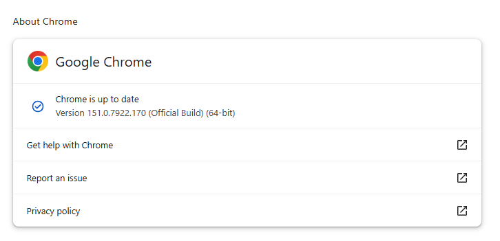 Chrome atualizado