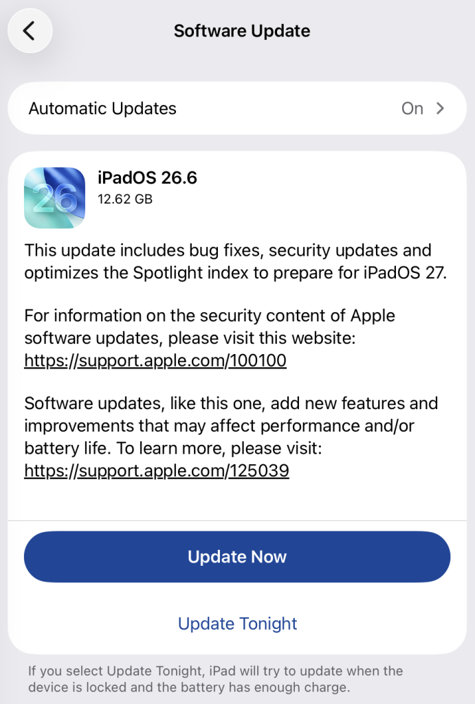 Update now