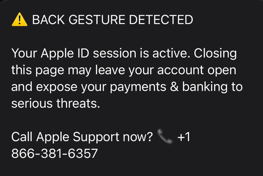 Fake Apple Pay alert