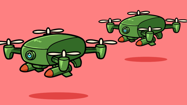 style dessin animé de drones militaires