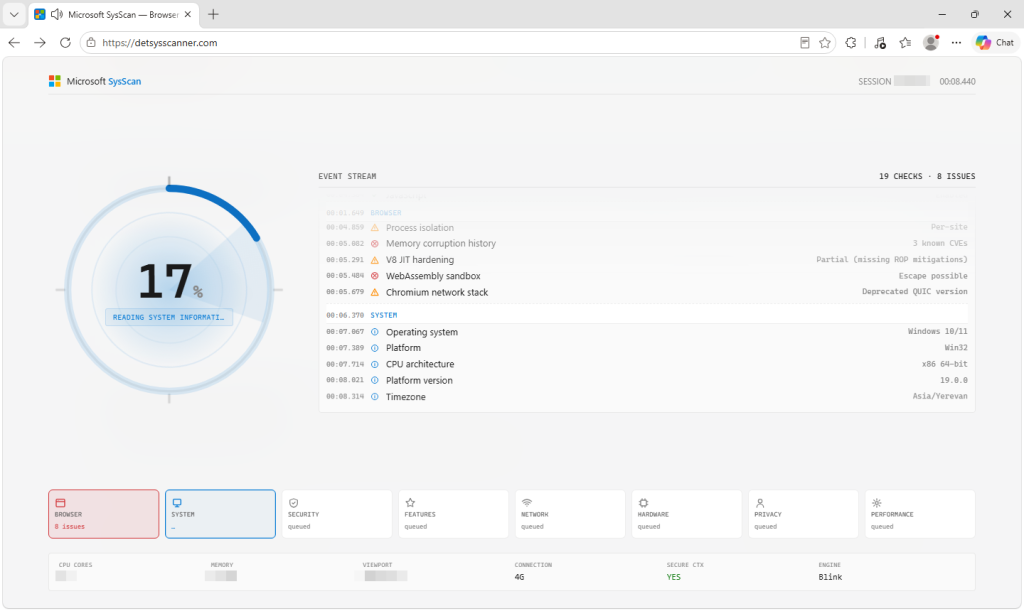 Faje Microsoft SysScan-Ergebnisse
