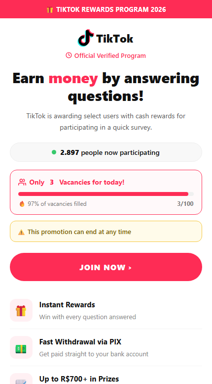 Fake TikTok rewards sites