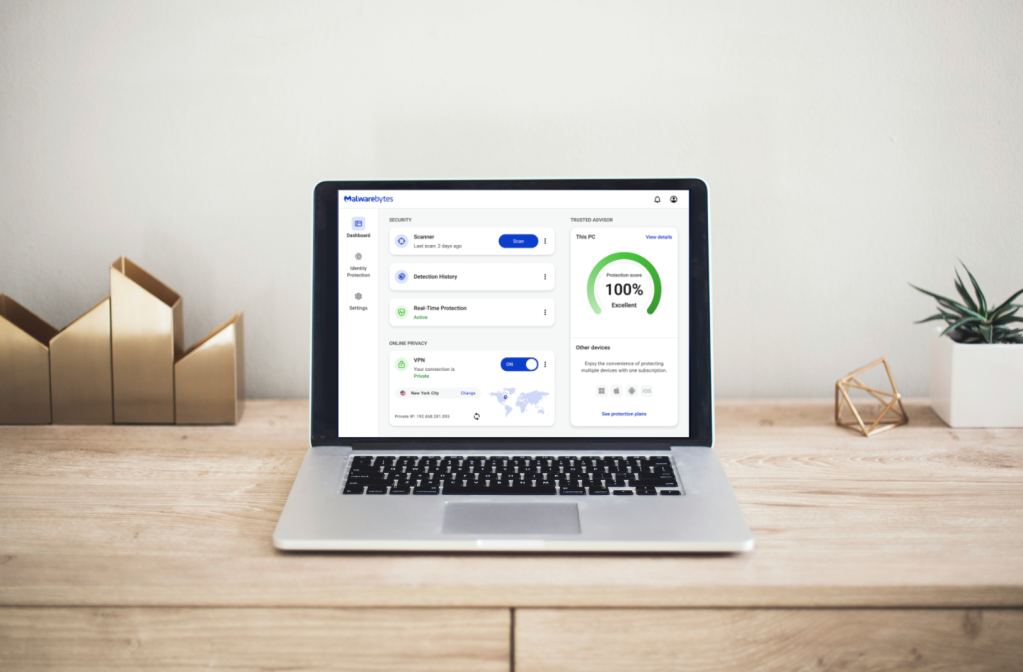 laptop using malwarebytes antivirus software