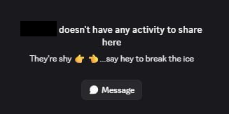 doesn't have any activity to share